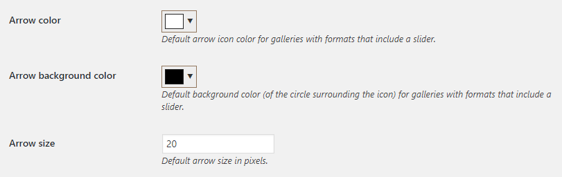 Post Gallery PRO default arrow settings