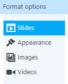 Format options sections